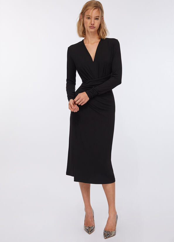 Long dress with gathered detailing black Liu Jo - large image number 0