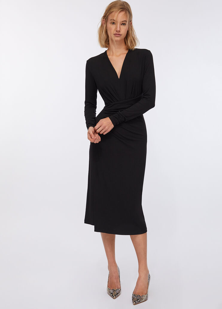 Long dress with gathered detailing black Liu Jo - medium Long dress with gathered detailing black Liu Jo - medium