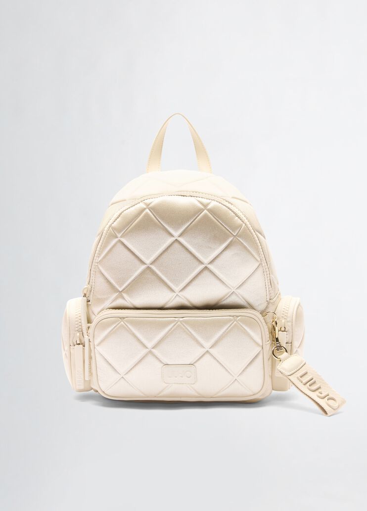 Quilted backpack light gold colour Liu Jo - medium Quilted backpack light gold colour Liu Jo - medium