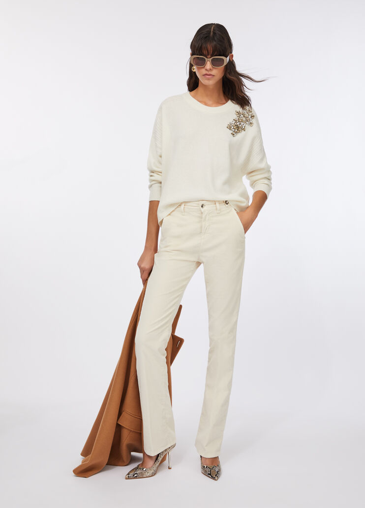 100% wool jumper with bejewelled embroidery white with embroidery Liu Jo - large image number 5