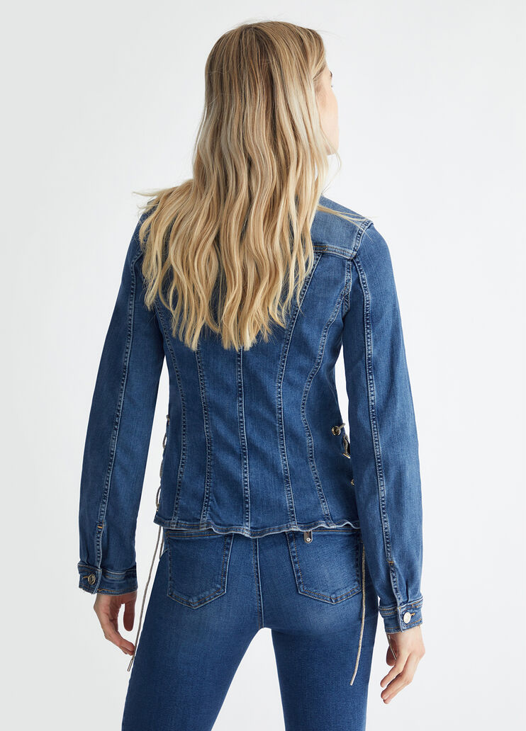 Denim jacket with strings colour blue denim Liu Jo