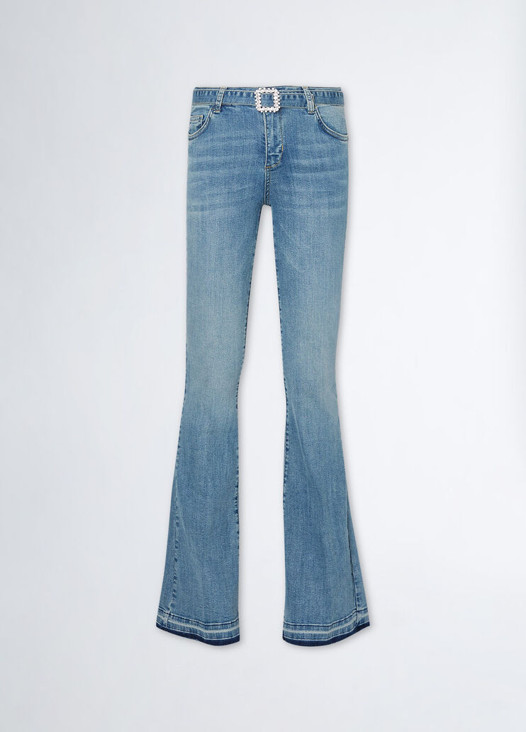 Flare-Jeans mit Gürtel Farbe Denimblau | Liu Jo
