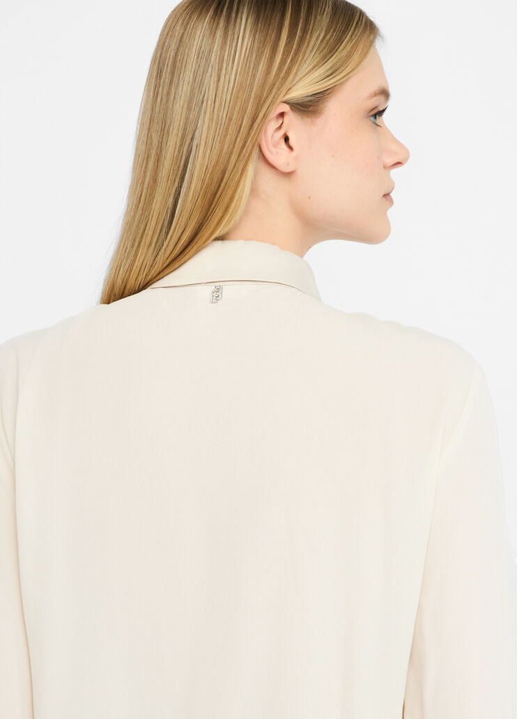 Camisa de crepé de China beige claro Liu Jo - large image number 4