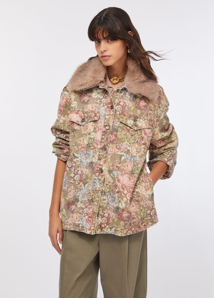 Jacke mit Kunstpelzkragen Sanderson-Print Liu Jo - large image number 0