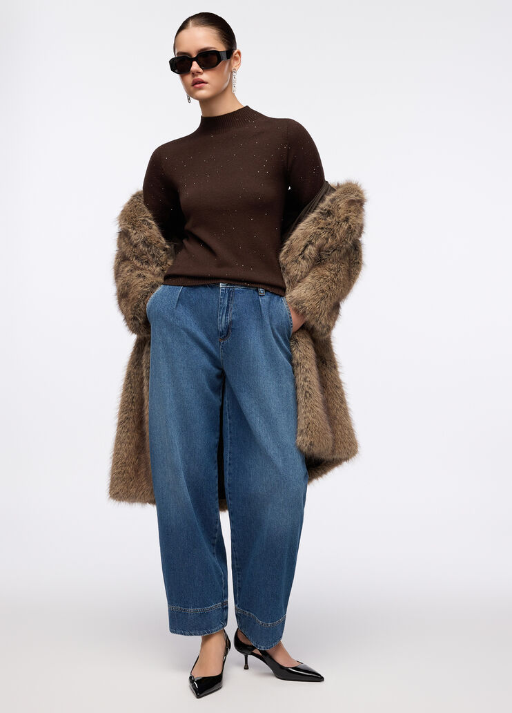 Straight-Jeans mit Bundfalten Denimblau Liu Jo - medium