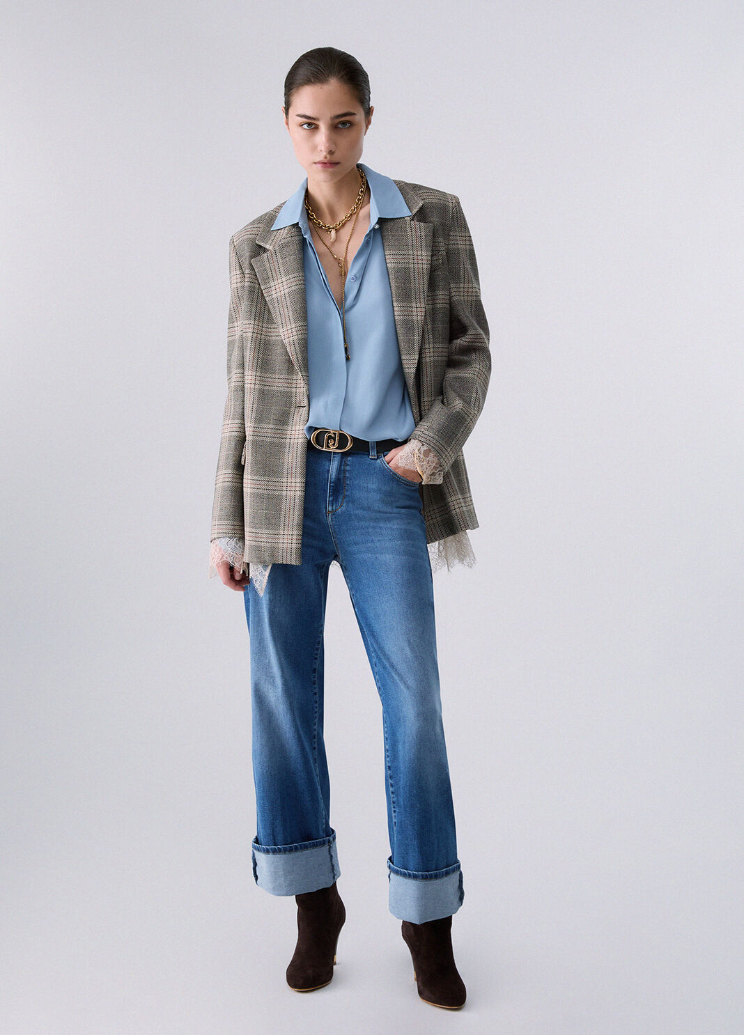 High-waisted flare jeans blue denim Liu Jo - large image number 5