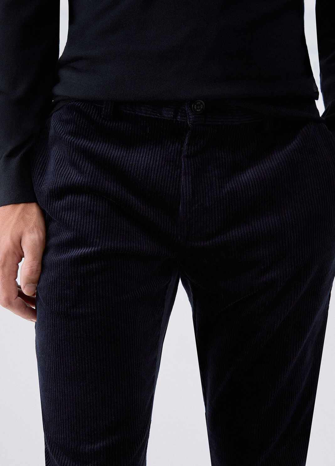 Slim fit velvet trousers dark blue Liu Jo - large image number 4