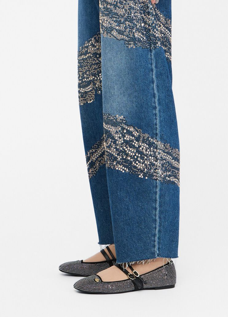 Balloon jeans with studs and gemstones blue denim Liu Jo - large image number 3 Balloon jeans with studs and gemstones blue denim Liu Jo - large image number 3