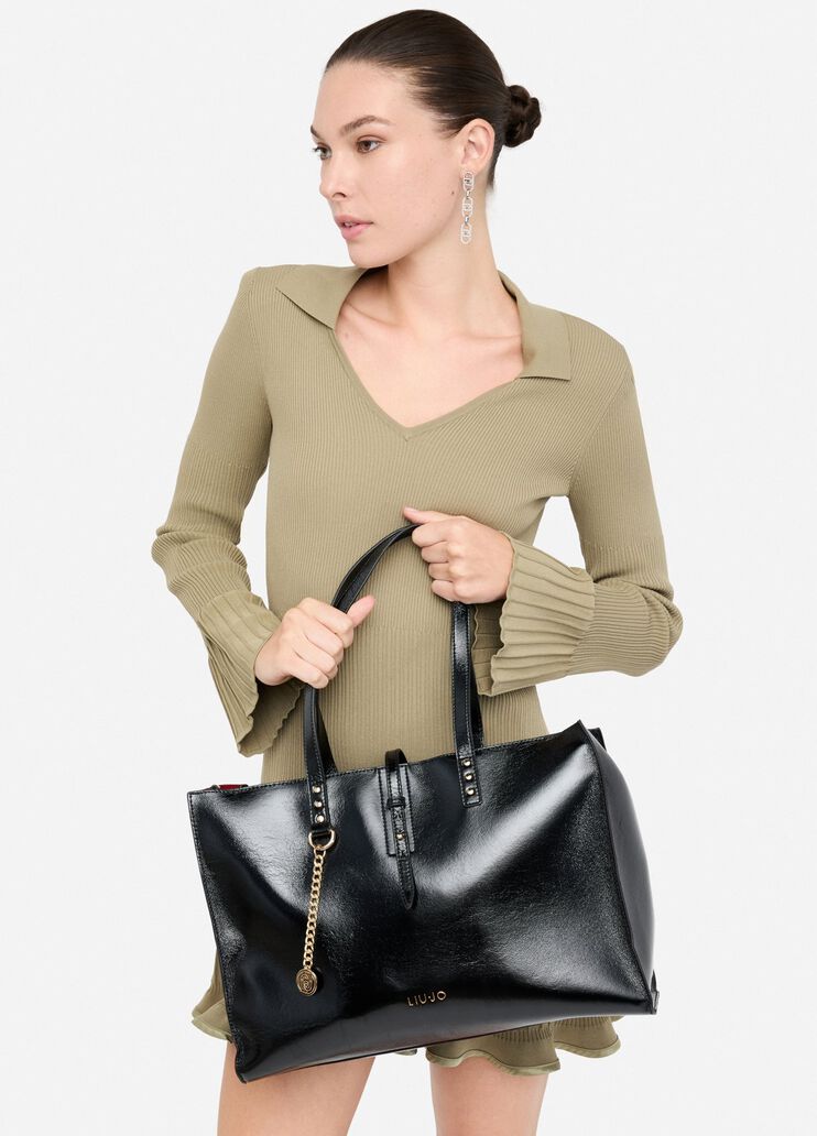 Bolso tote grande brillante negro Liu Jo - medium Bolso tote grande brillante negro Liu Jo - medium
