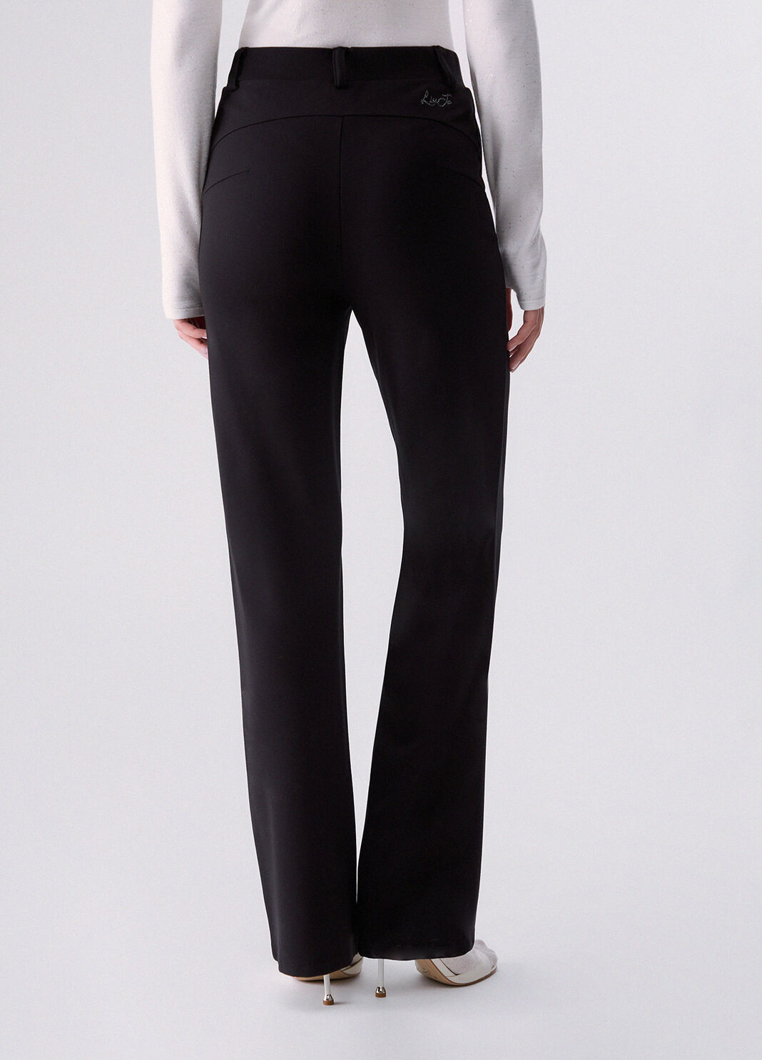 Regular fit trousers in punto milano black Liu Jo - large image number 1