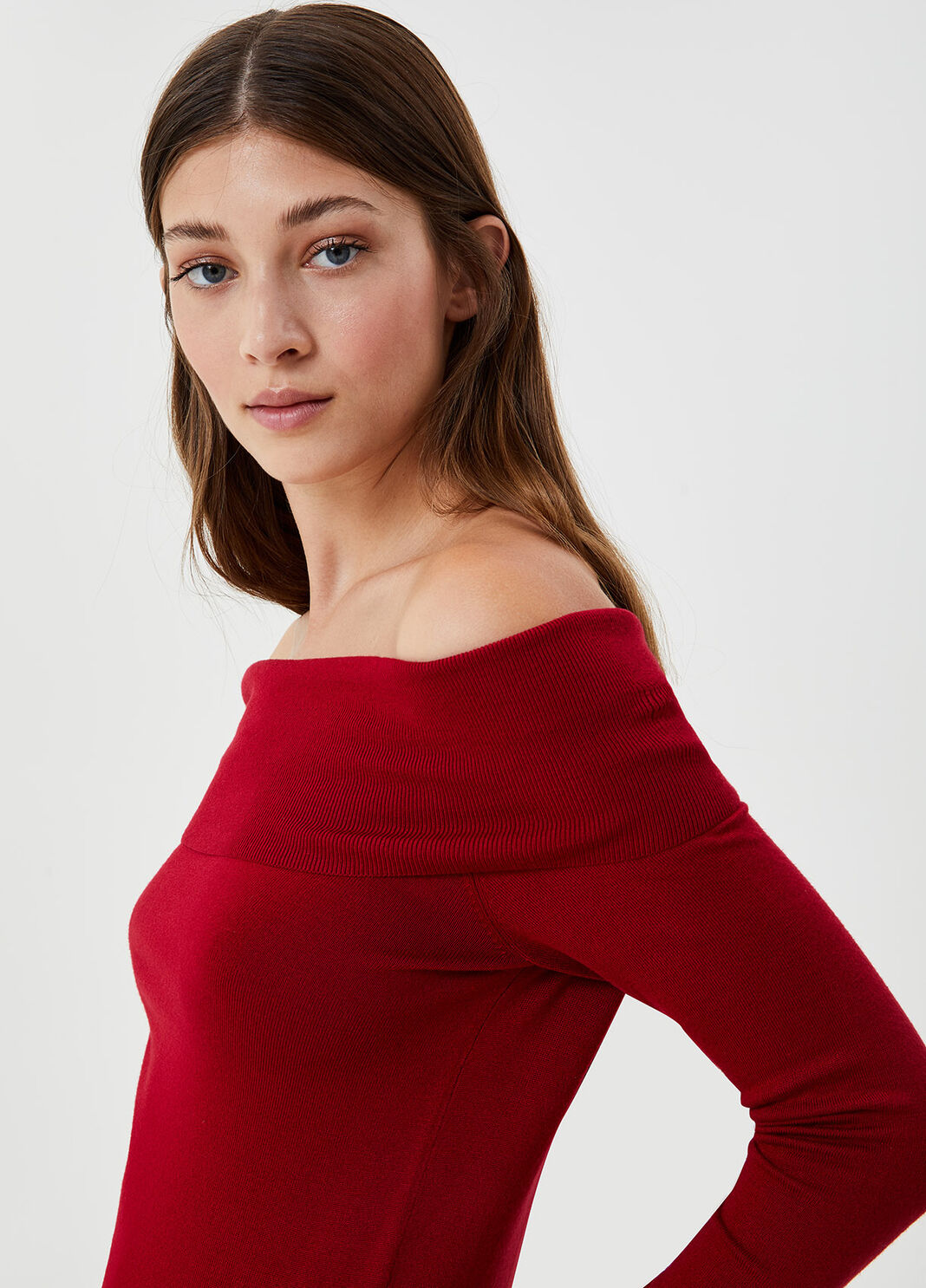 Jumper with Bardot neckline Cherry Red Liu Jo - large image number 2