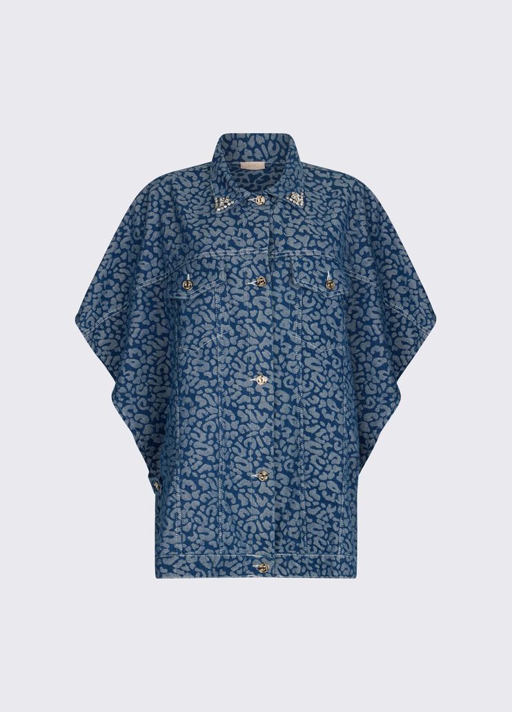 Cappa in denim animalier denim blu Liu Jo - medium
