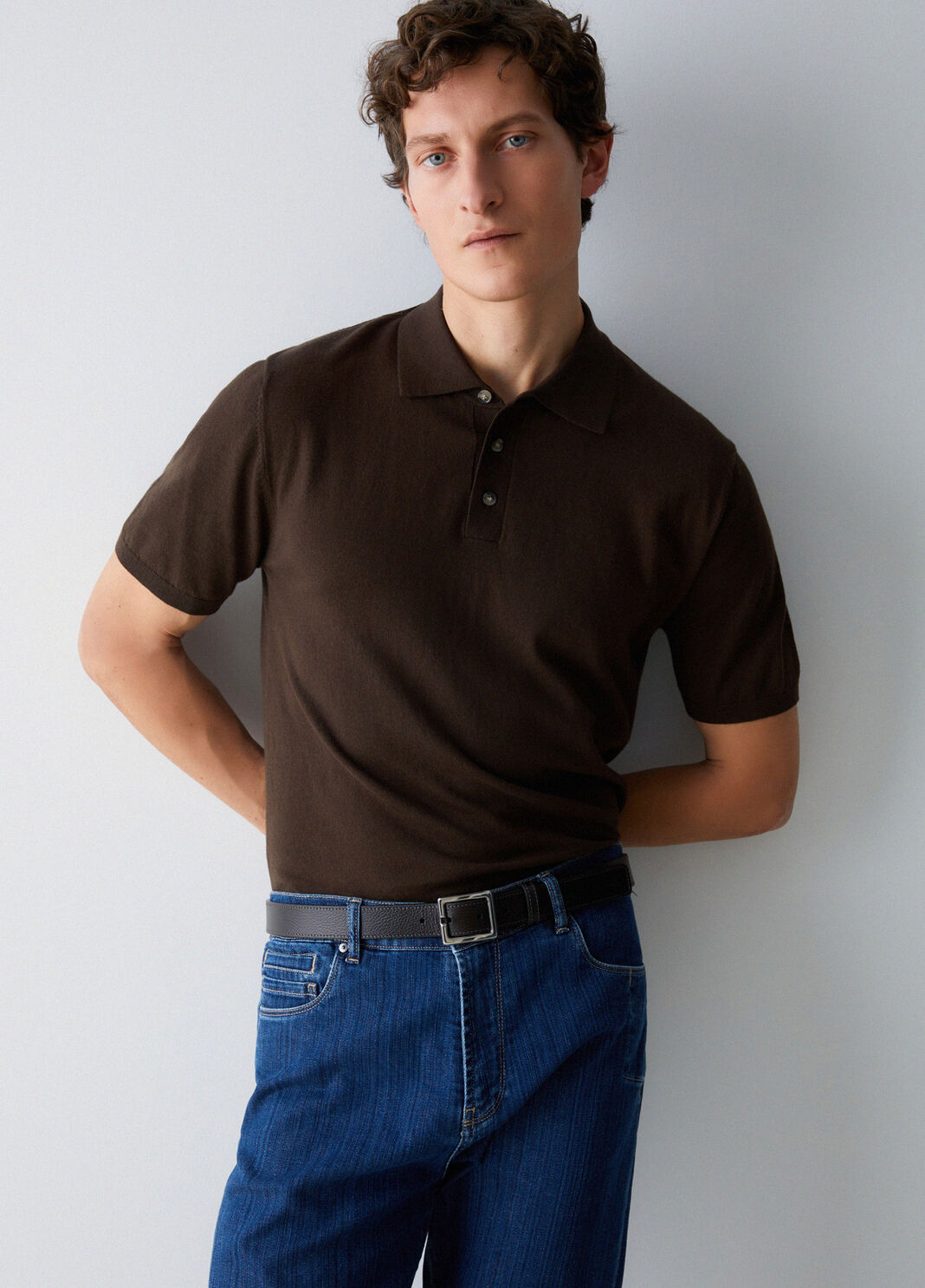 Cintur&oacute;n de piel chocolate Liu Jo - large image number 0