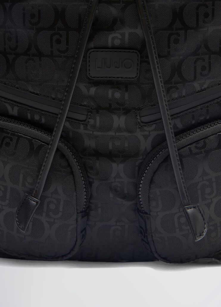 Nylon jacquard backpack black Liu Jo - large image number 5 Nylon jacquard backpack black Liu Jo - large image number 5