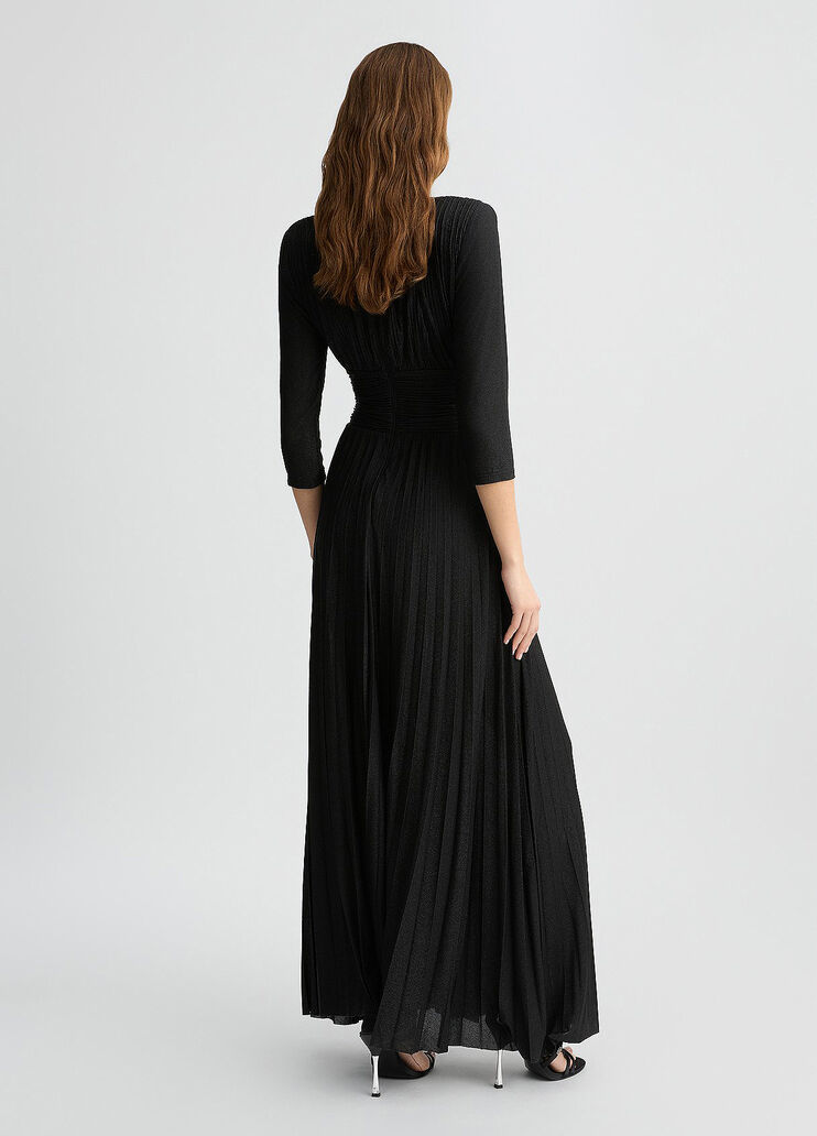 Long black pleated dress black Liu Jo - large image number 1 Long black pleated dress black Liu Jo - large image number 1