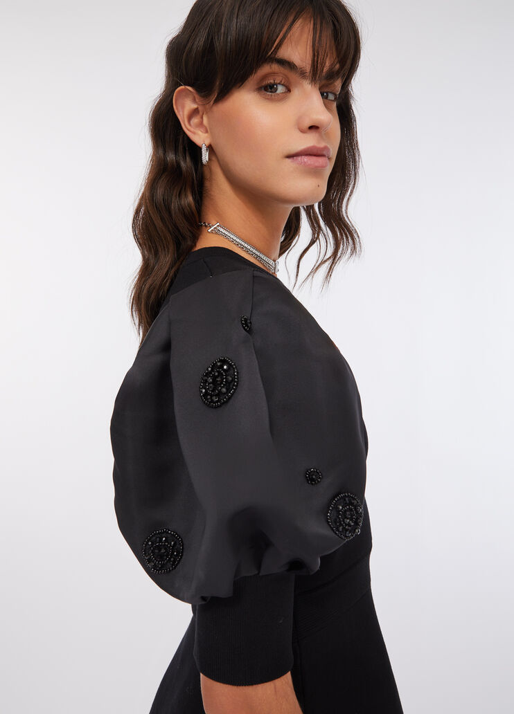 Robe en maille avec manches ballon noir Liu Jo - medium