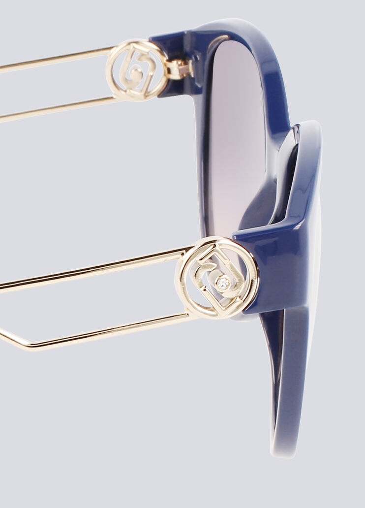 Круглые солнцезащитные очки синяя оправа/синие с песочным линзы Liu Jo - large image number 2