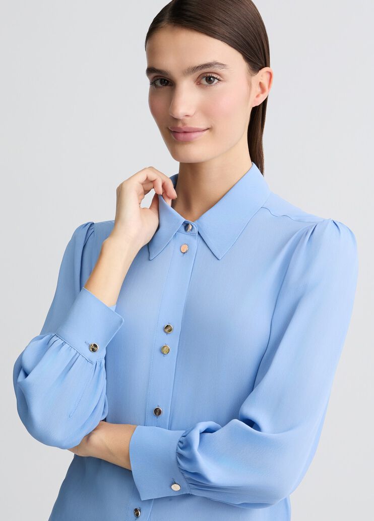 Light blue viscose shirt light blue Liu Jo - large image number 2 Light blue viscose shirt light blue Liu Jo - large image number 2