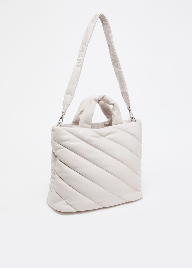 Großer Shopper aus glänzendem Matelassé beige Liu Jo - medium