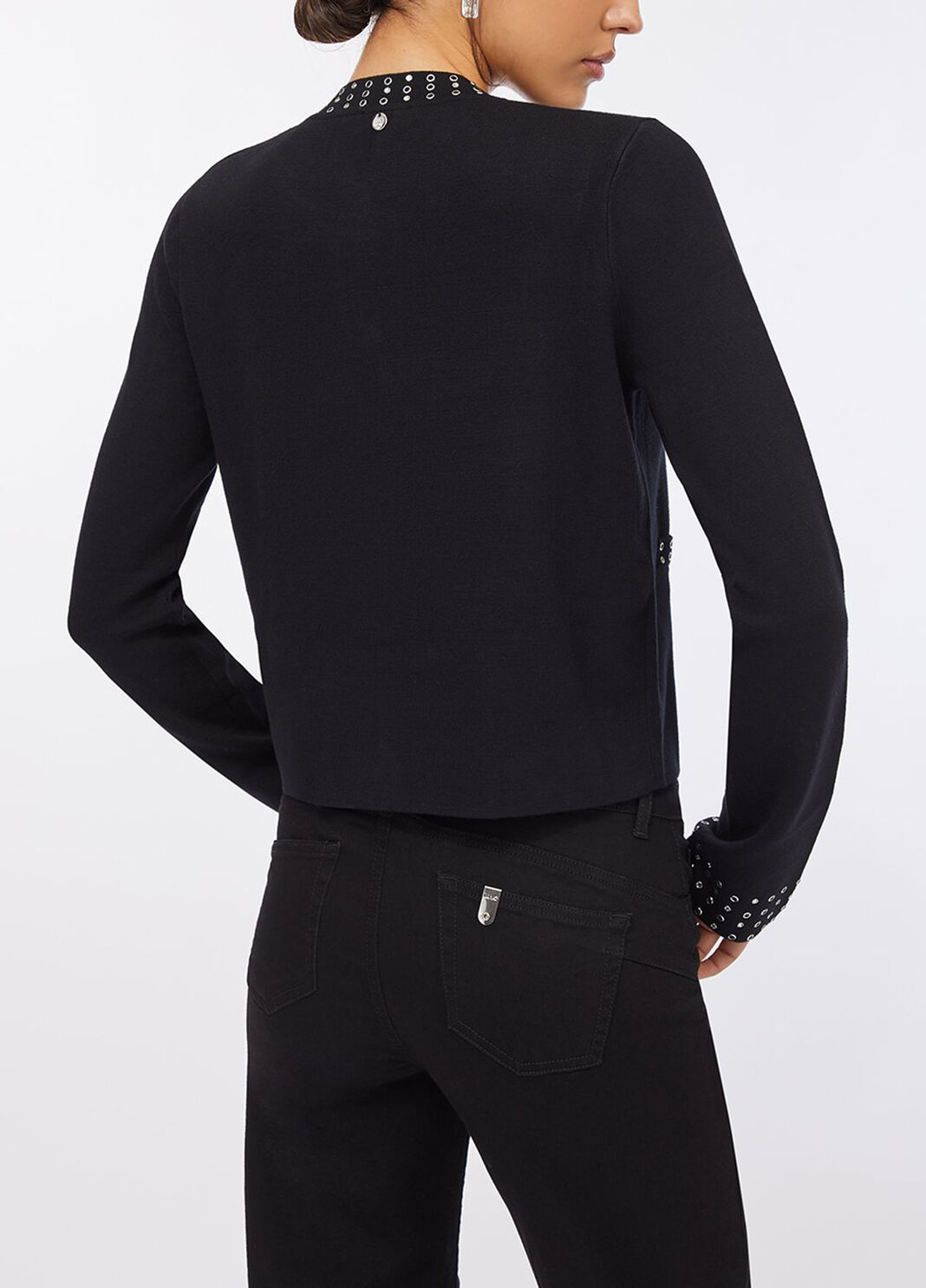 Jacke aus Strick mit Strass Schwarz Liu Jo - large image number 1
