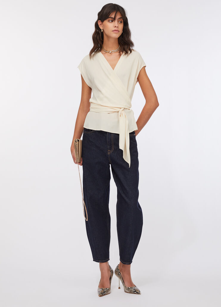 Jean cropped à taille haute délavage classique Liu Jo - medium