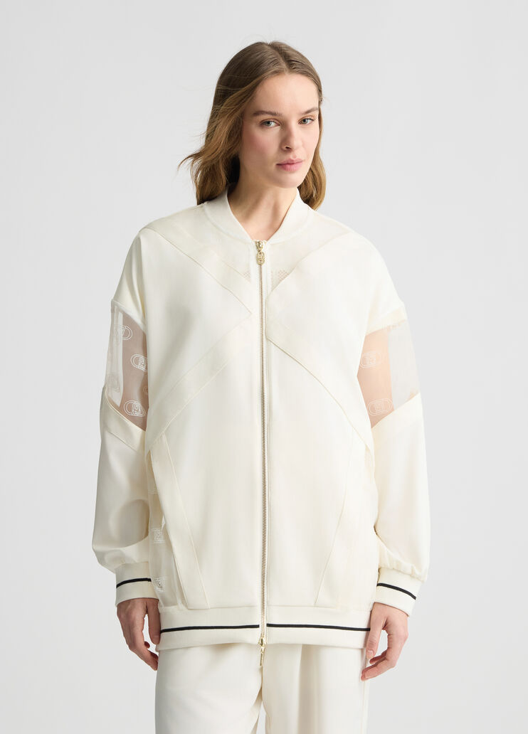 Jacket with zip and logo white Liu Jo - medium Jacket with zip and logo white Liu Jo - medium