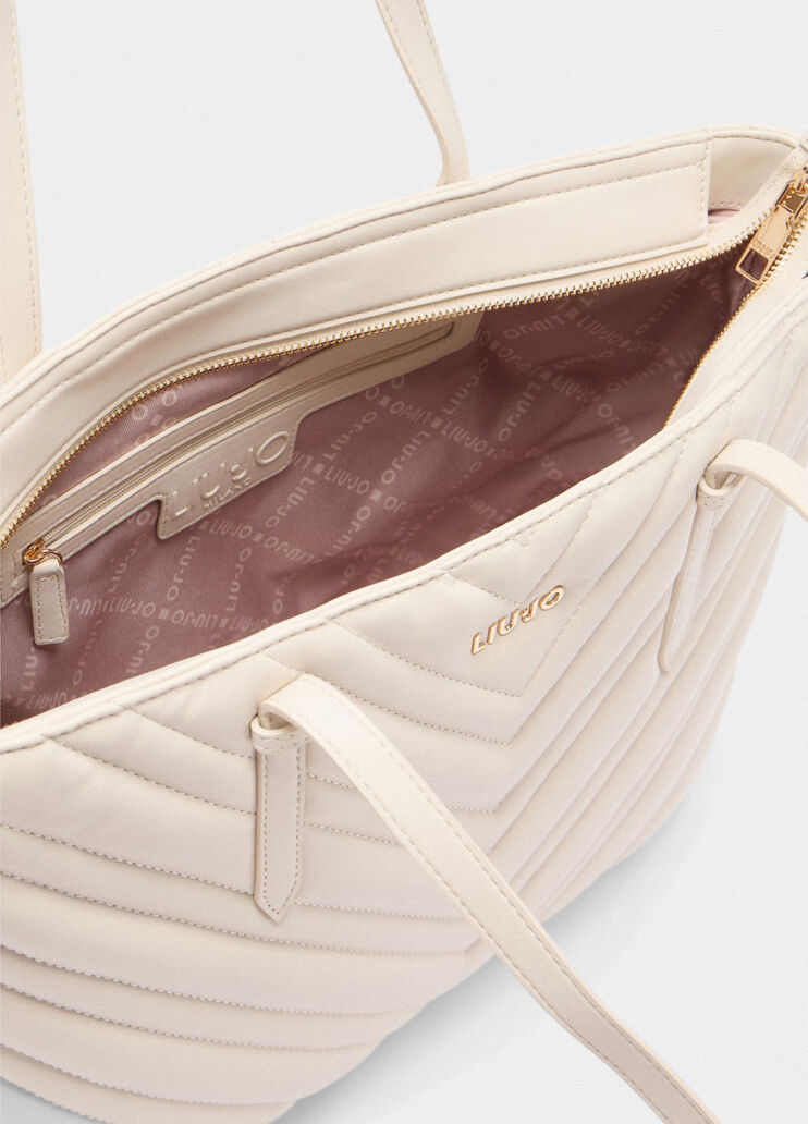 Large quilted shopping bag white Liu Jo - large image number 5