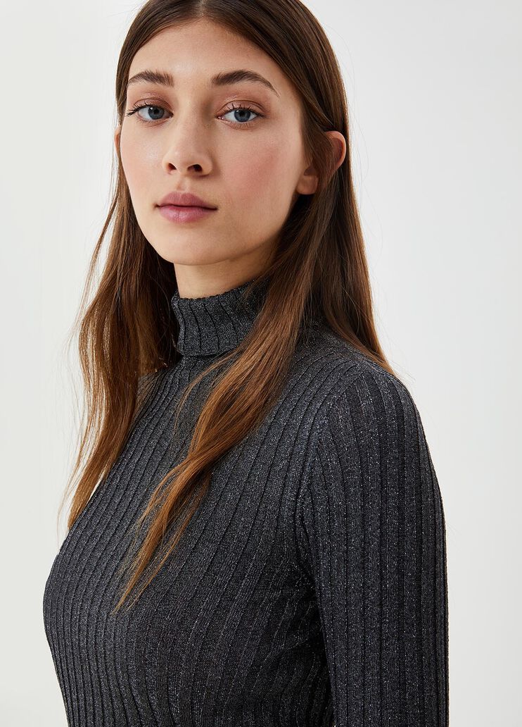Lurex® turtleneck Grey Liu Jo - large image number 2