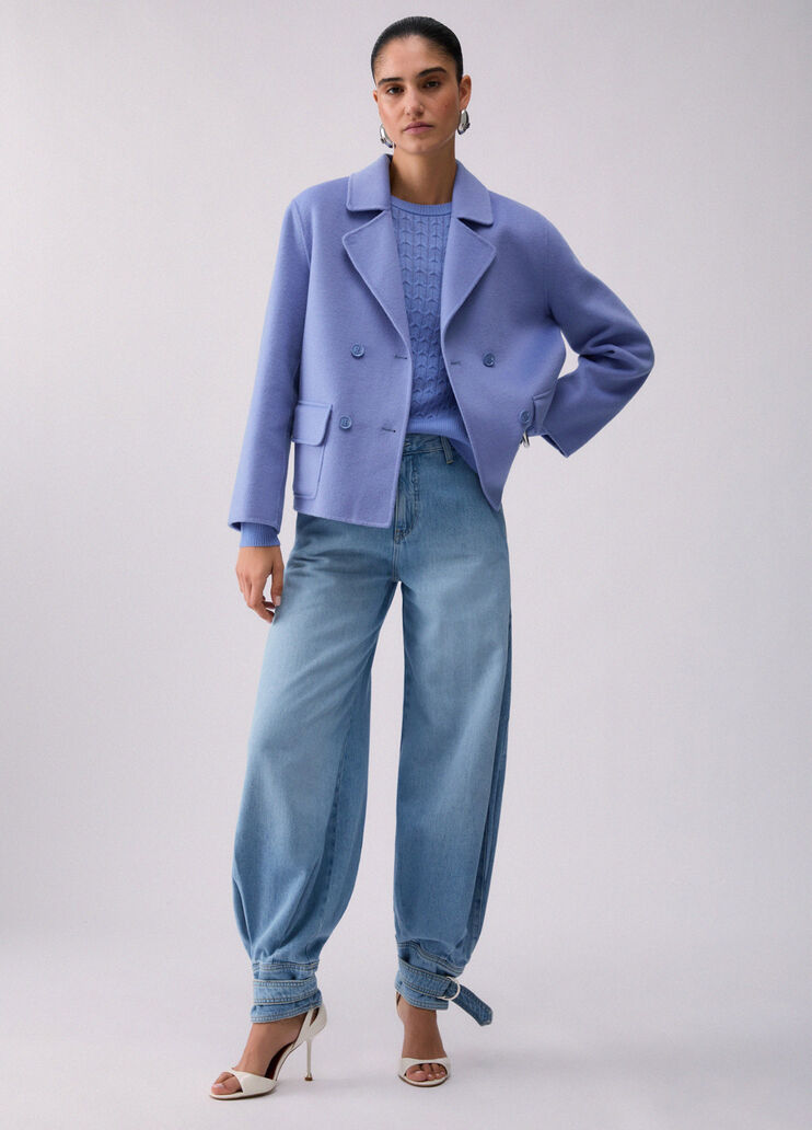  Short double baize coat light blue Liu Jo - medium