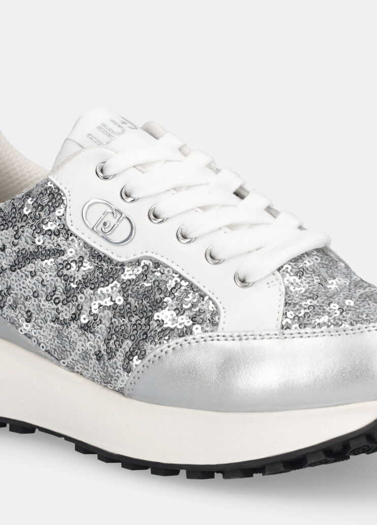 Sneakers with all-over glitter silver Liu Jo - large image number 6 Sneakers with all-over glitter silver Liu Jo - large image number 6