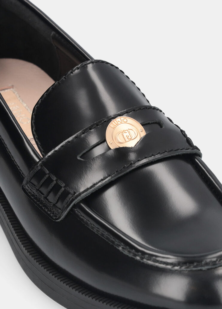 Abraded leather loafers black Liu Jo - large image number 5 Abraded leather loafers black Liu Jo - large image number 5