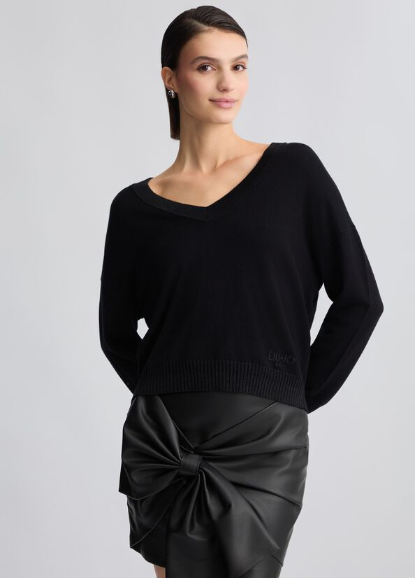 V-neck sweater black Liu Jo - large image number 0
