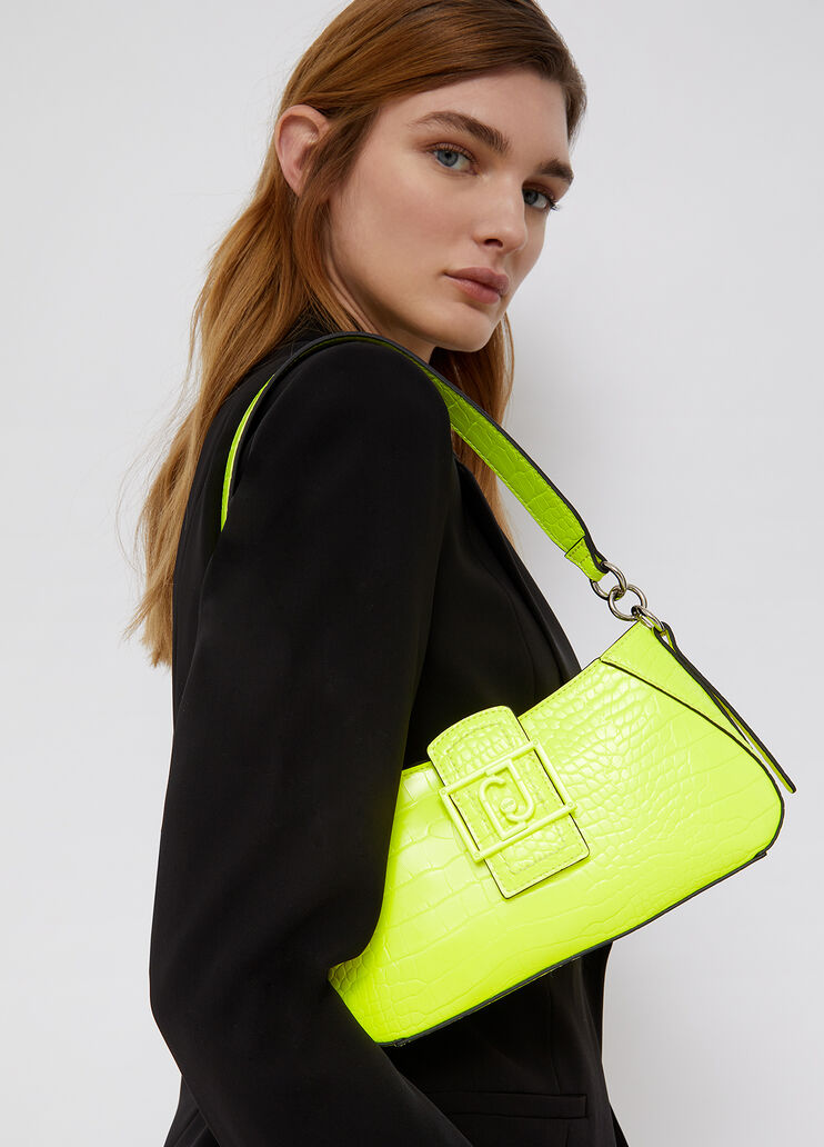 Сумка на плечо с тиснением под крокодила флуоресцентный жёлтый Liu Jo - large image number 1