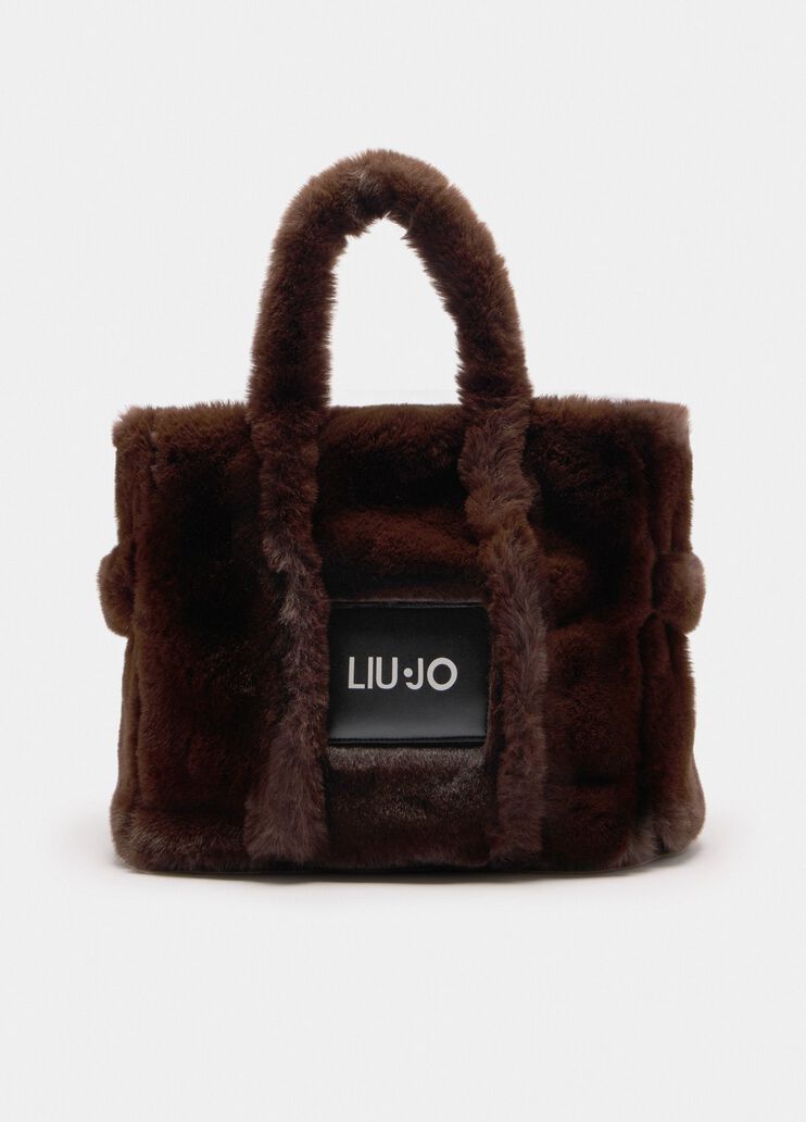 Bolso tote mediano de peluche chocolate Liu Jo - medium Bolso tote mediano de peluche chocolate Liu Jo - medium