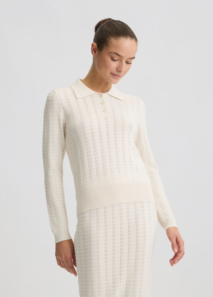 Jumper with collar white Liu Jo - medium Jumper with collar white Liu Jo - medium