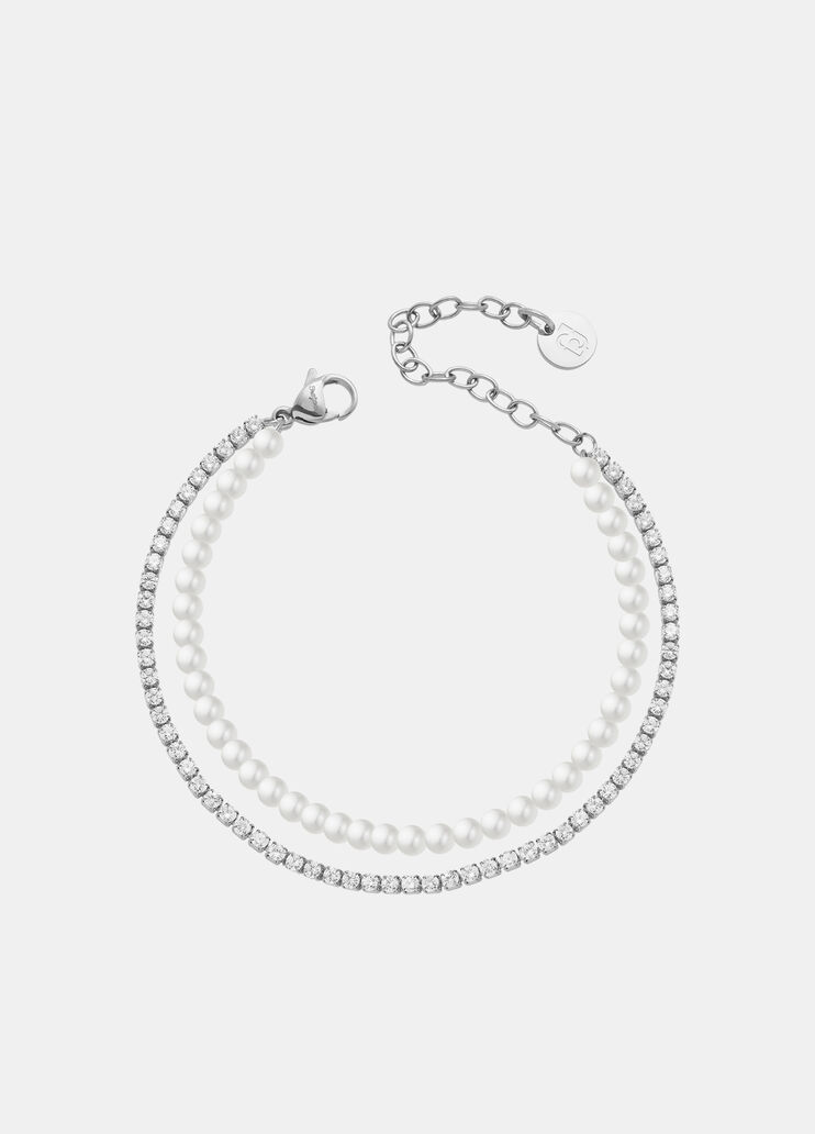 Bracelet avec perles et strass argent Liu Jo - medium