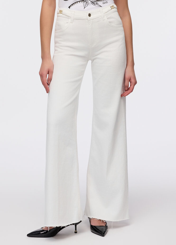 Flared trousers white wool Liu Jo - large image number 0