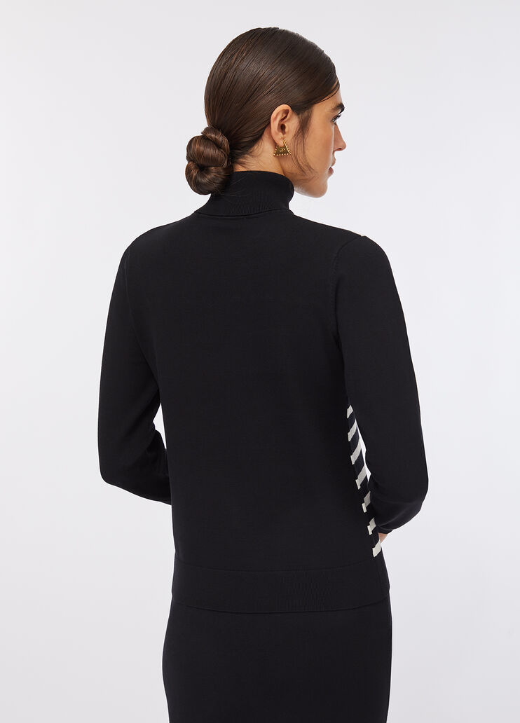 Jersey de cuello alto a rayas negro Liu Jo - large image number 1