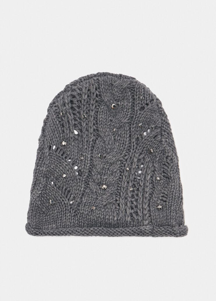 M&uuml;tze aus Wollmischung mit Strass Grau Liu Jo - medium
