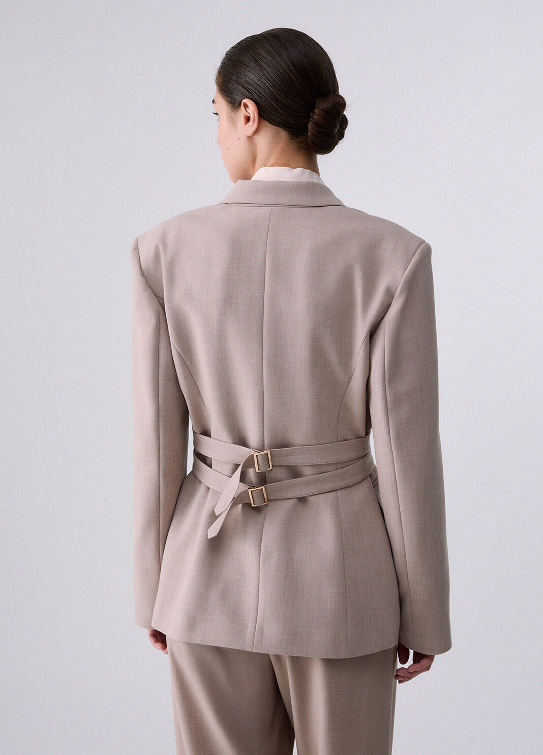 M&eacute;lange-Blazer mit Schnallen beige Liu Jo - large image number 1