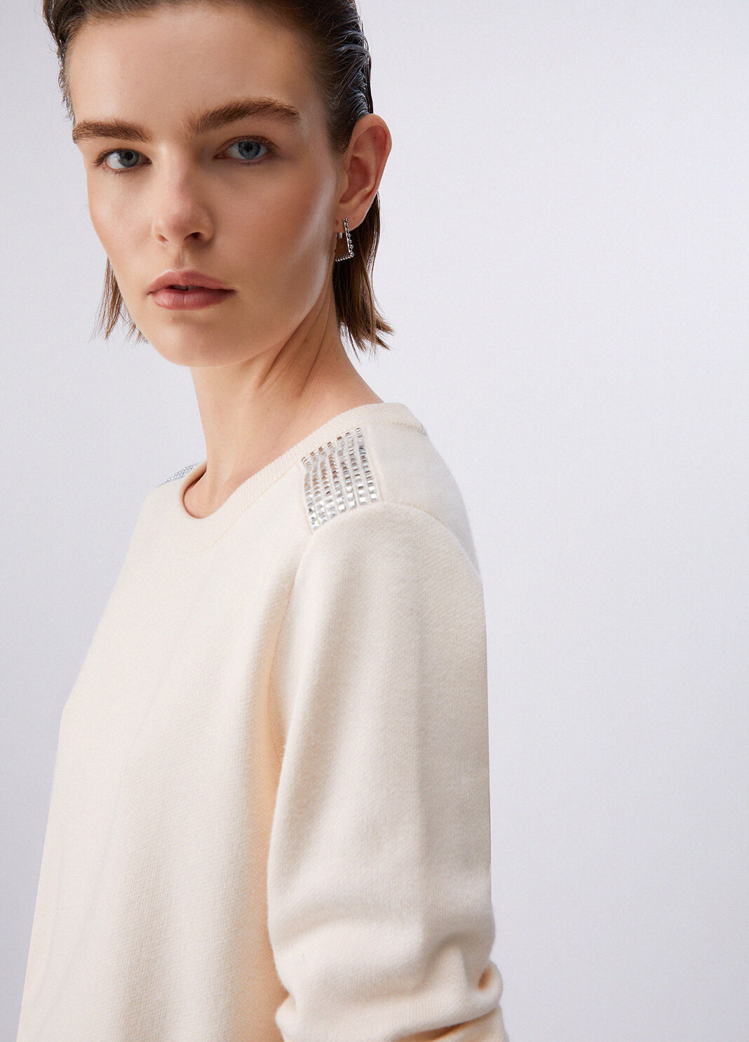 Jumper with beads champagne Liu Jo - large image number 4