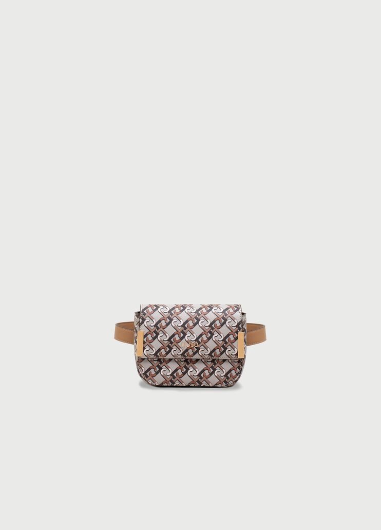 Pouch bag with logo Walnut Liu Jo - large image number 0