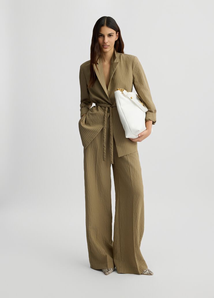 Striped blazer with belt green Liu Jo - medium Striped blazer with belt green Liu Jo - medium