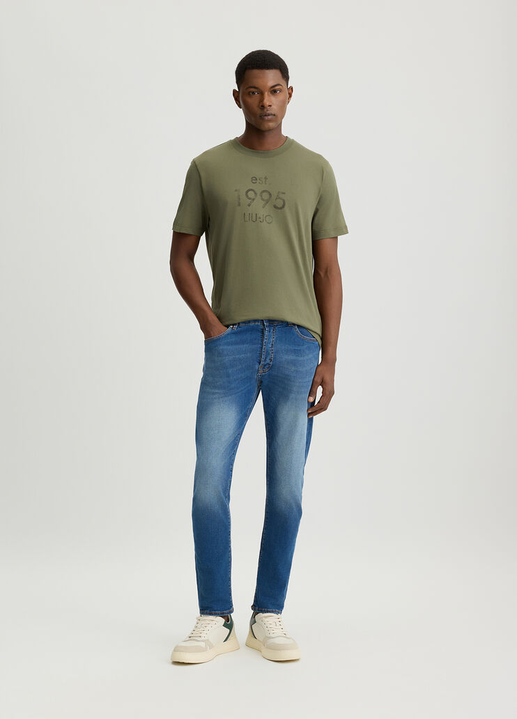 T-shirt with print logo green Liu Jo - medium