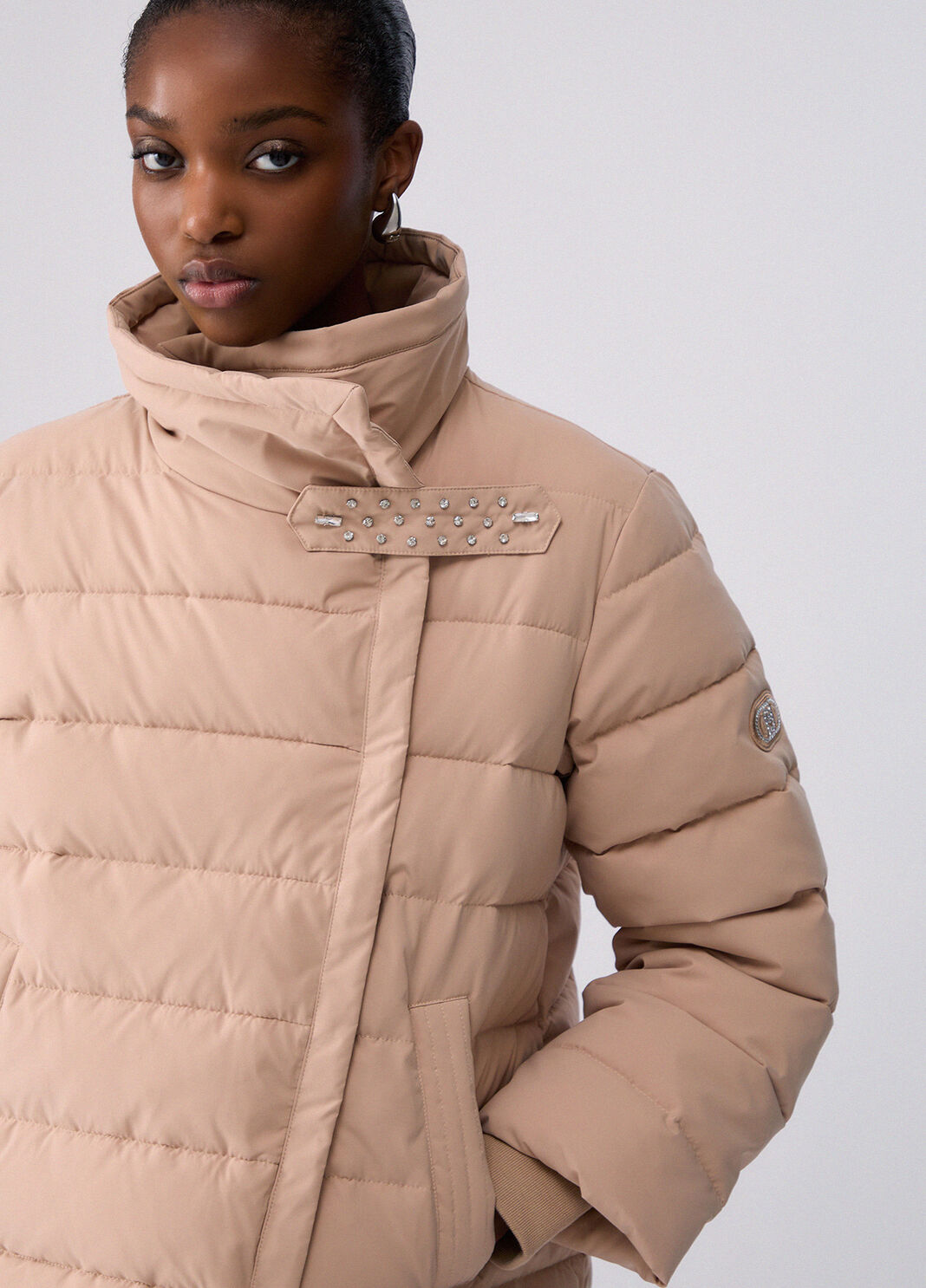 Jacket with jewel strap beige Liu Jo - large image number 4
