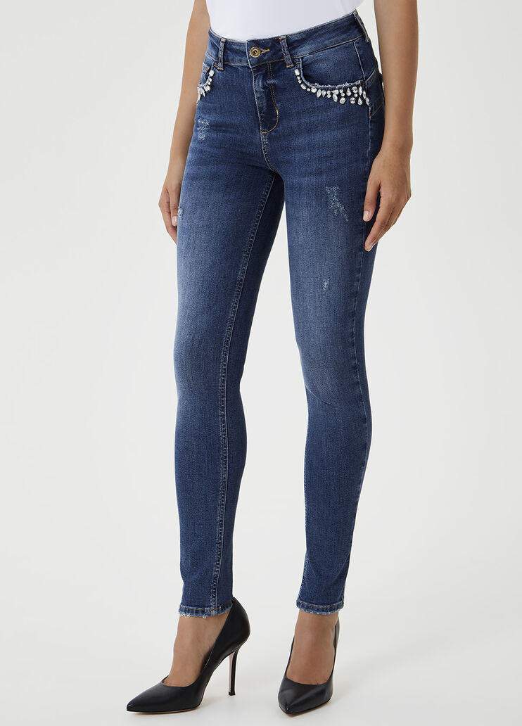 Skinny jeans with gemstones Blue Liu Jo - large image number 0 Skinny jeans with gemstones Blue Liu Jo - large image number 0