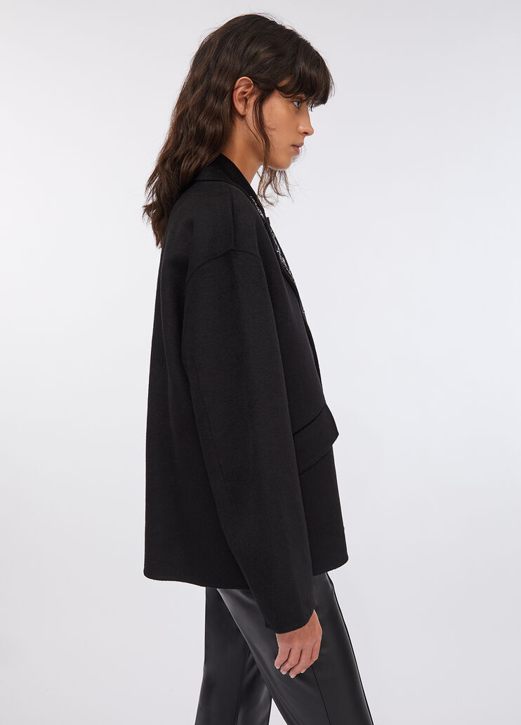 Wollmantel mit Schmuckstickerei Schwarz Liu Jo - large image number 4 Wollmantel mit Schmuckstickerei Schwarz Liu Jo - large image number 4