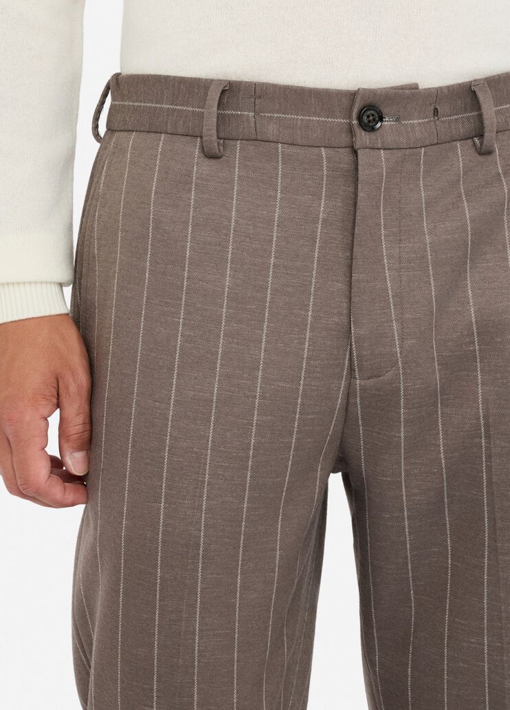 Pantalon en laine et coton à rayures marron Liu Jo - large image number 2 Pantalon en laine et coton à rayures marron Liu Jo - large image number 2