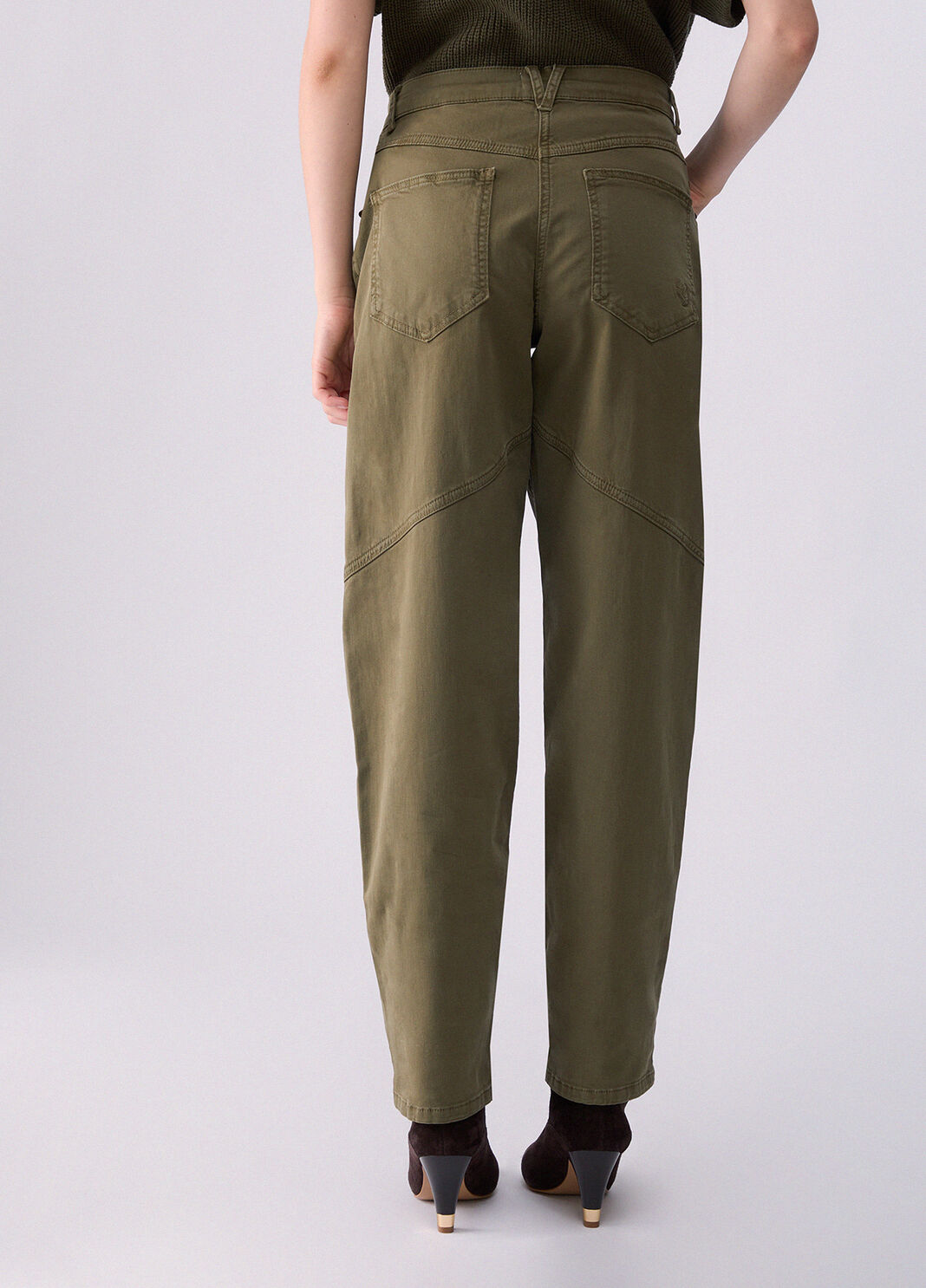 Baggy gabardine trousers green Liu Jo - large image number 1