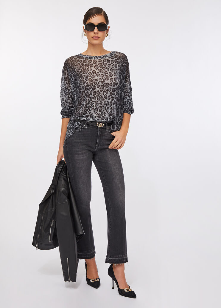 Jeans bootcut cropped Liu Jo Better denim nero Liu Jo - medium